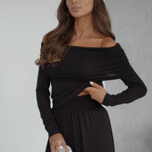 TAYLOR Off-Shoulder-Bluse, schwarz